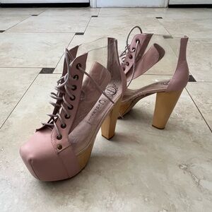 Pink and clear Jefferey Campbell heels